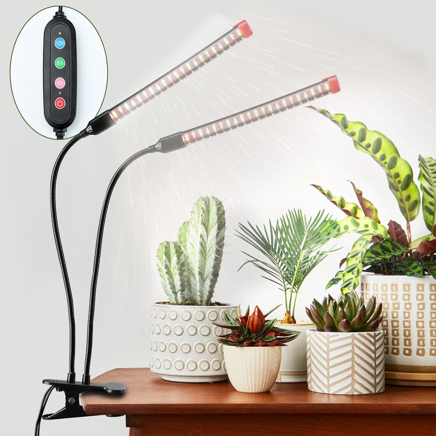 Clip-Pflanzenlampe mit Timer, Clip-18W-2000Lm