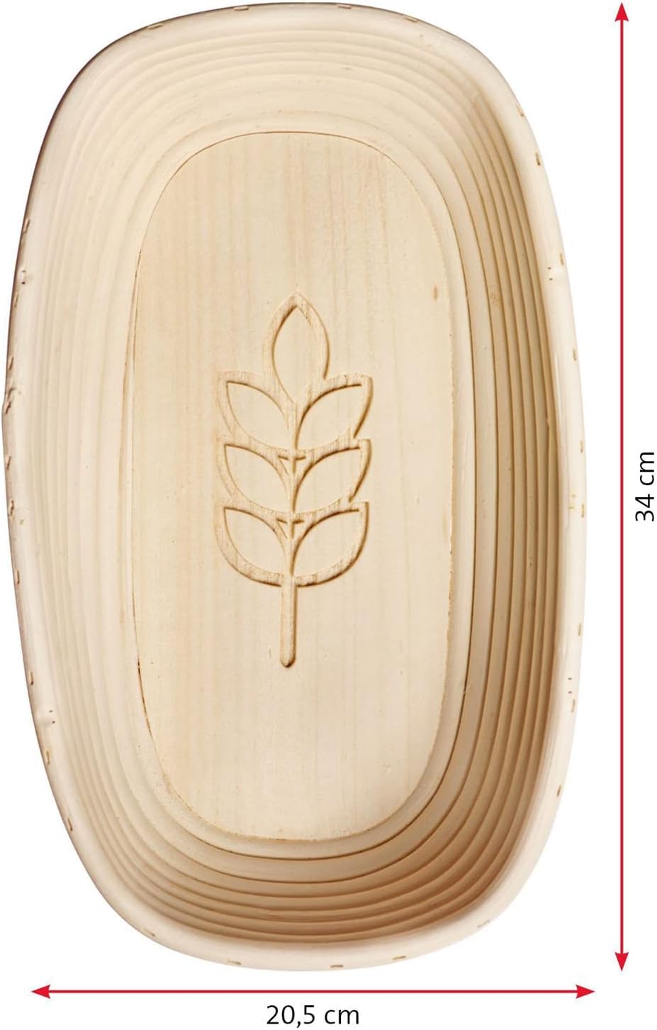 Gärkörbchen-Set Ähre, Oval, Ca. 34 Cm, mit Bezug, Dekor Ähre Länge: 34 cm