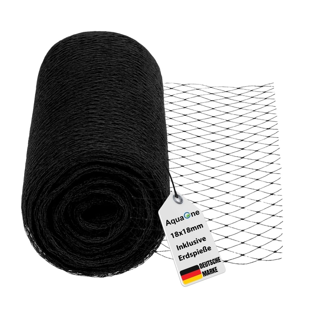 Teichabdeckungsnetz feinmaschig 10x10m mit Spiessen, 10x10m