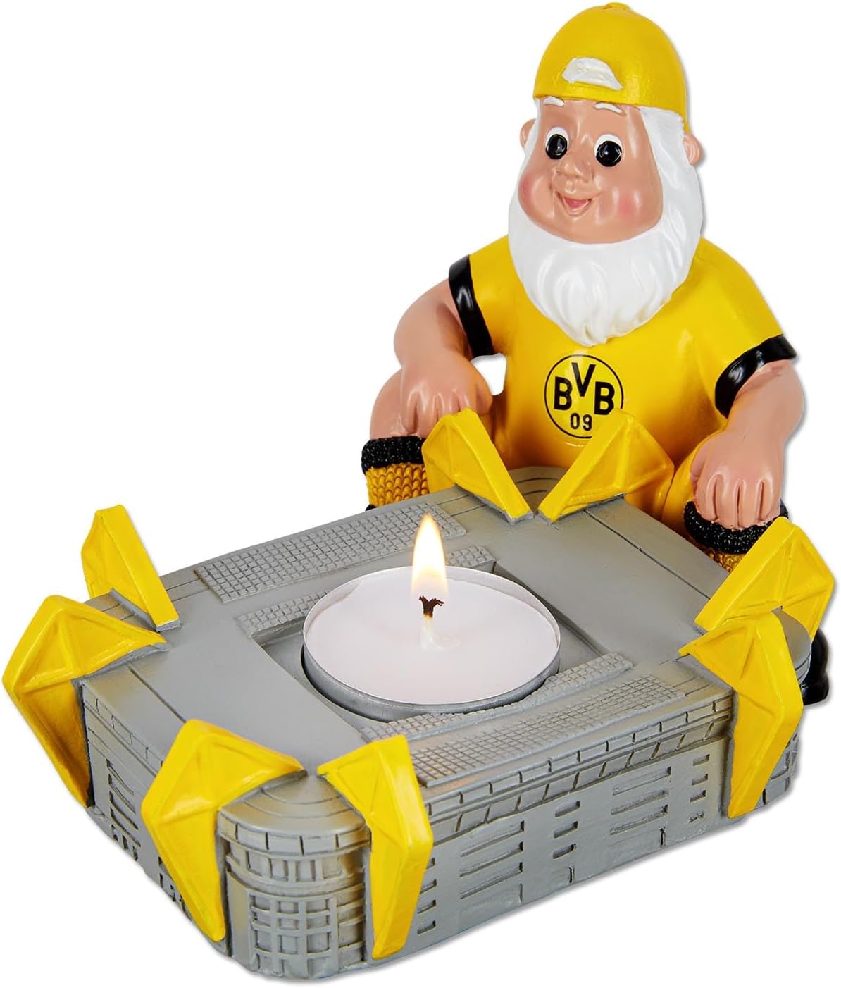 BVB Gartenzwerg mit Stadion-Teelichthalter