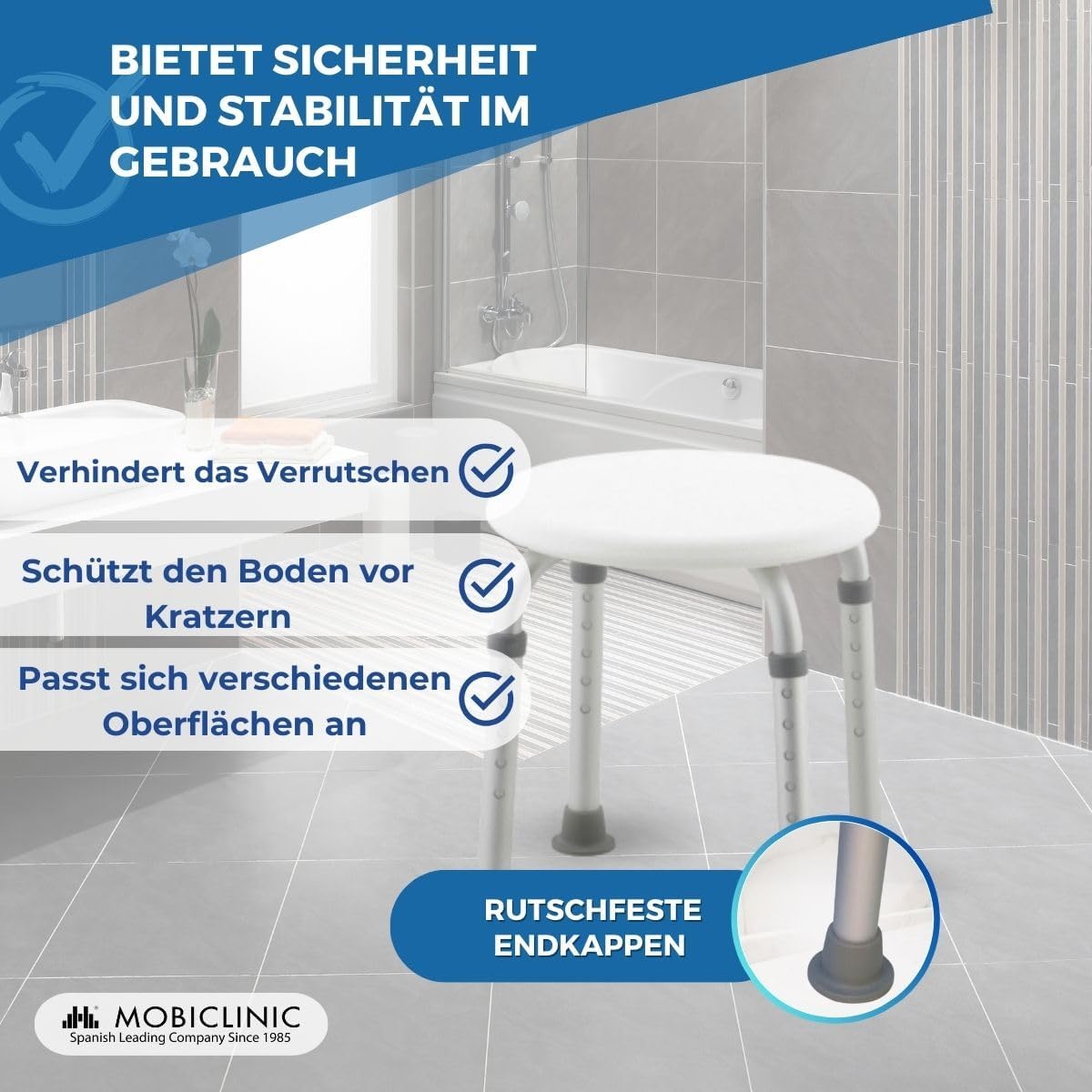 Höhenverstellbarer Duschhocker Faro