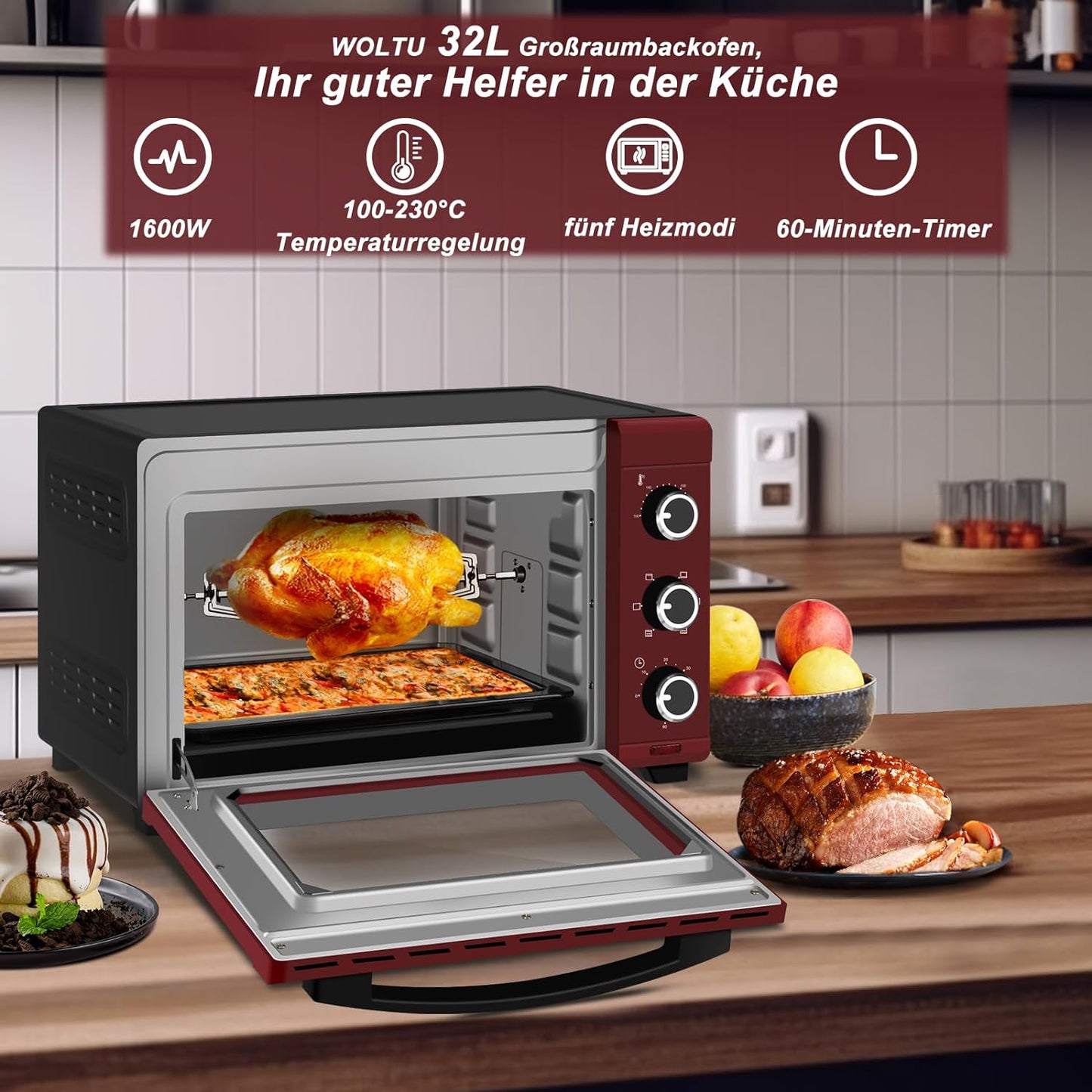 Minibackofen, Schwarz+rot