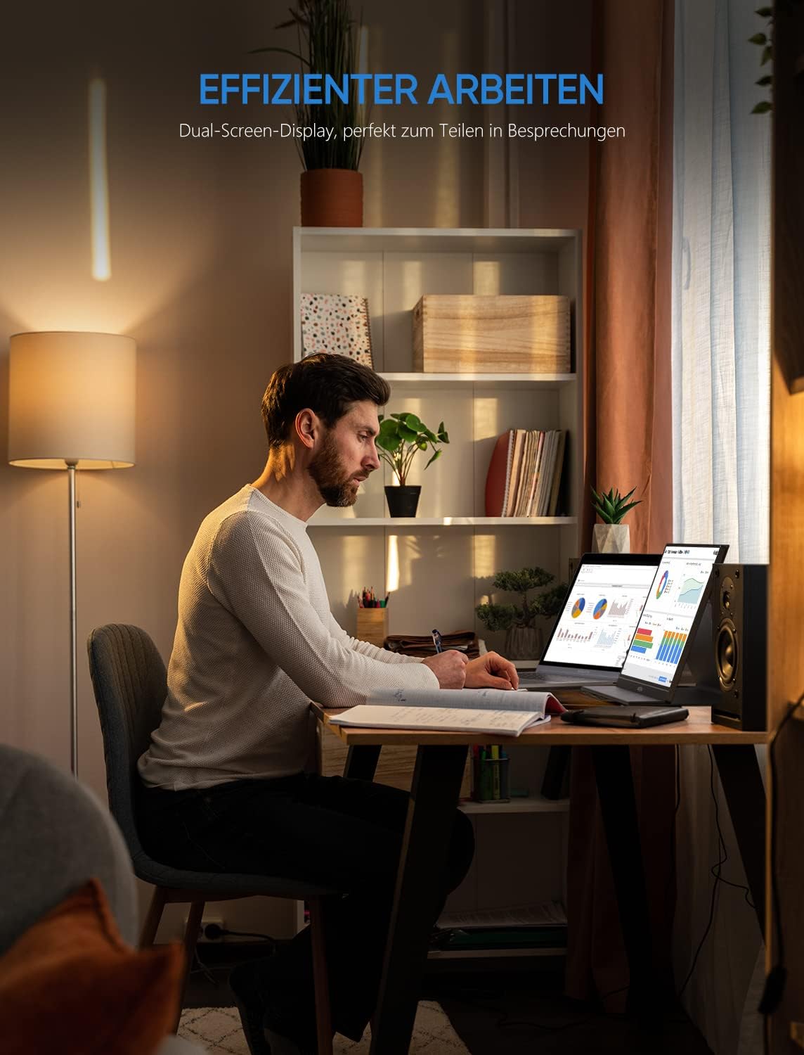 Portabler Monitor mit Full-HD-Display, Schwarz