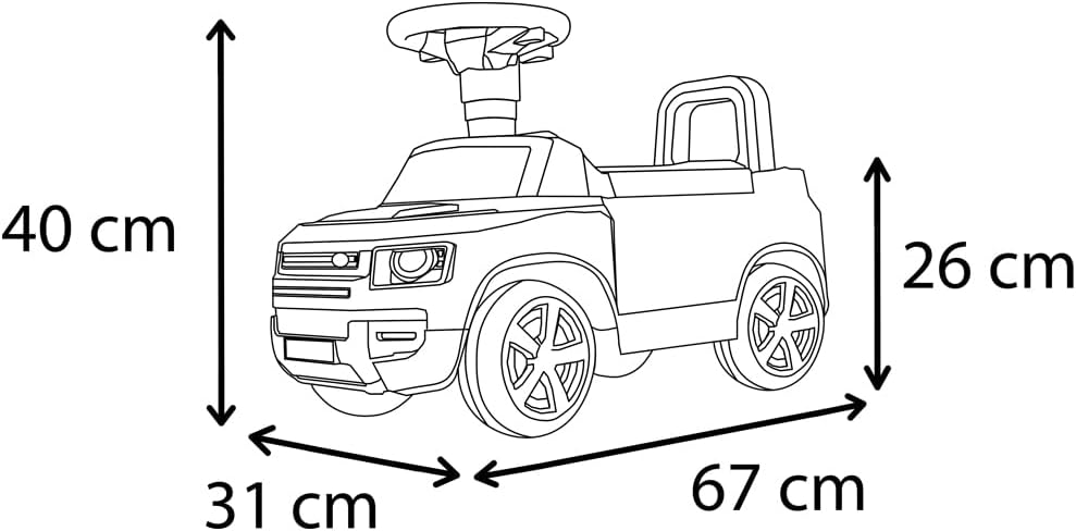 Bobby Car Land Rover Defender, Schwarz