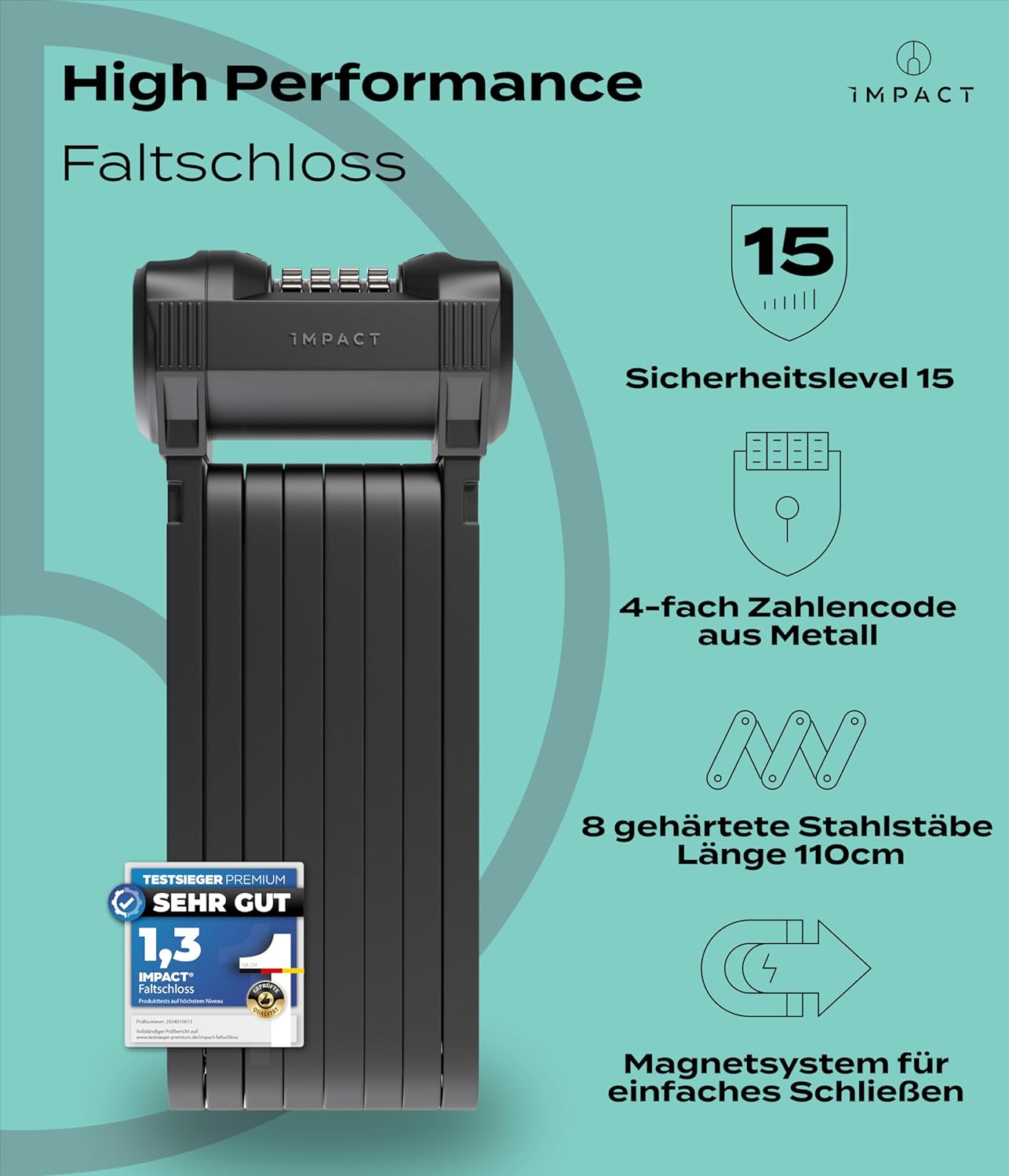 PortaLock 15 - Velo-Zahlenschloss, Zahlencode