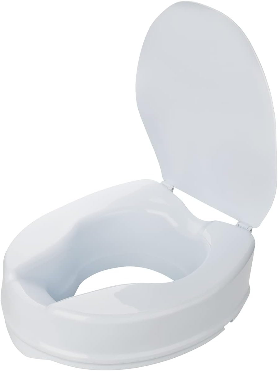 Toilettensitzerhöhung mit Deckel, 15 cm