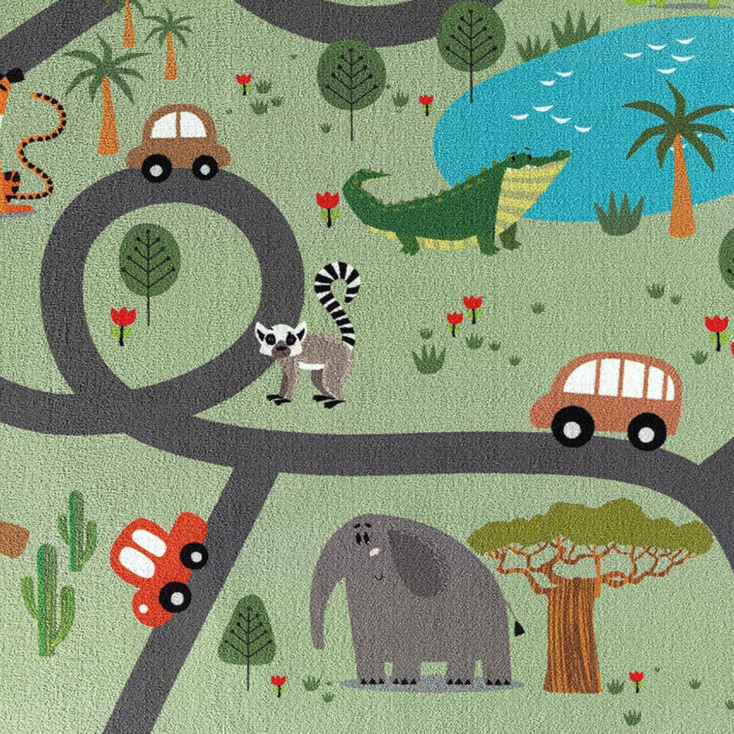 Kinderteppich Safari-Spielmatte, 80 x 150 cm (Läufer) Safari Grün