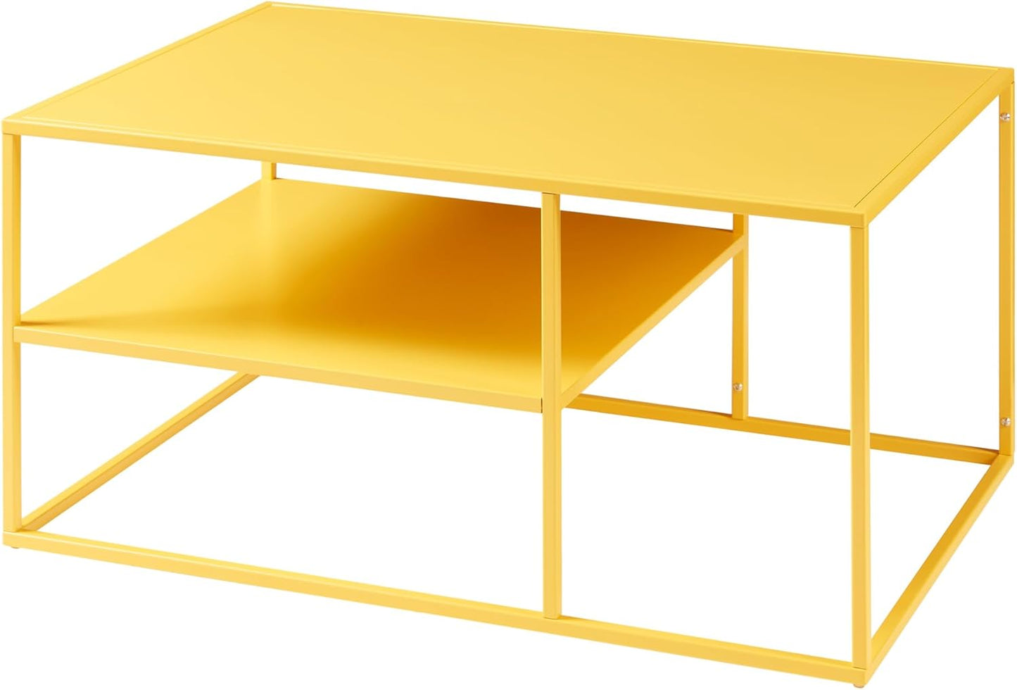 Couchtisch mit Stauraum (90x60x45 cm), Gelb