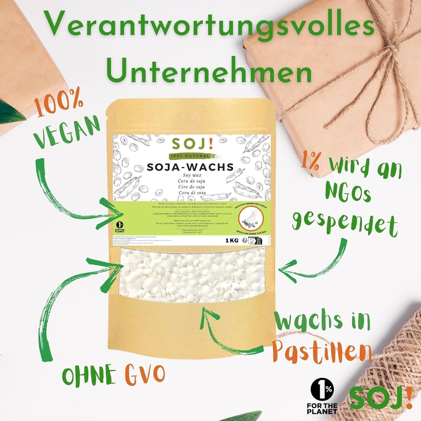 Sojawachs für Kerzen, 1KG
