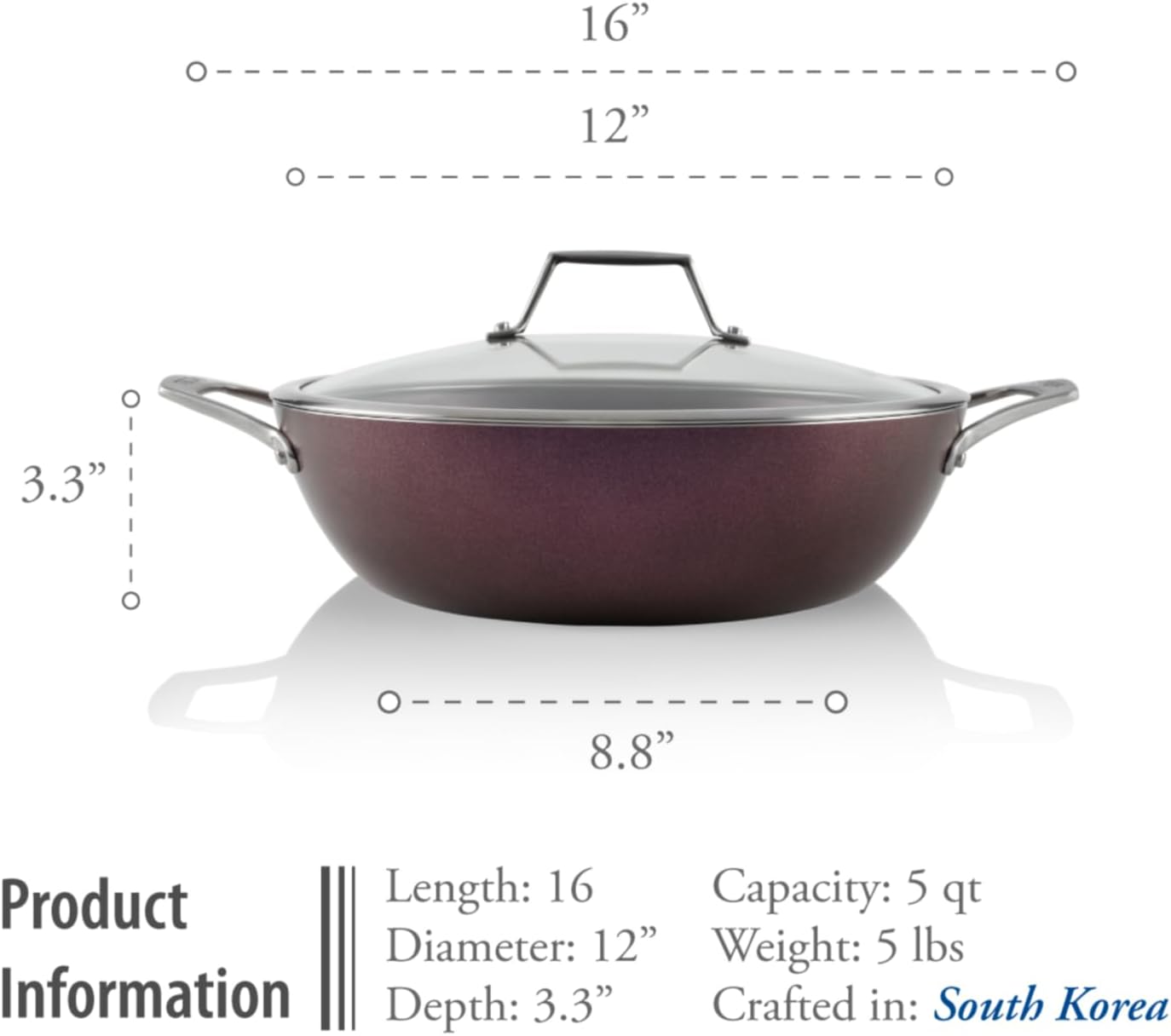 Antihaft-Allzweck-Kochpfanne mit Deckel 30,5 cm, 12" Chef Pan