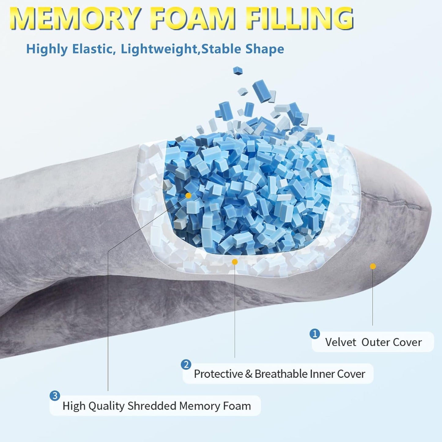 U-förmiges Schwangerschaftskissen, Violett-memory Foam