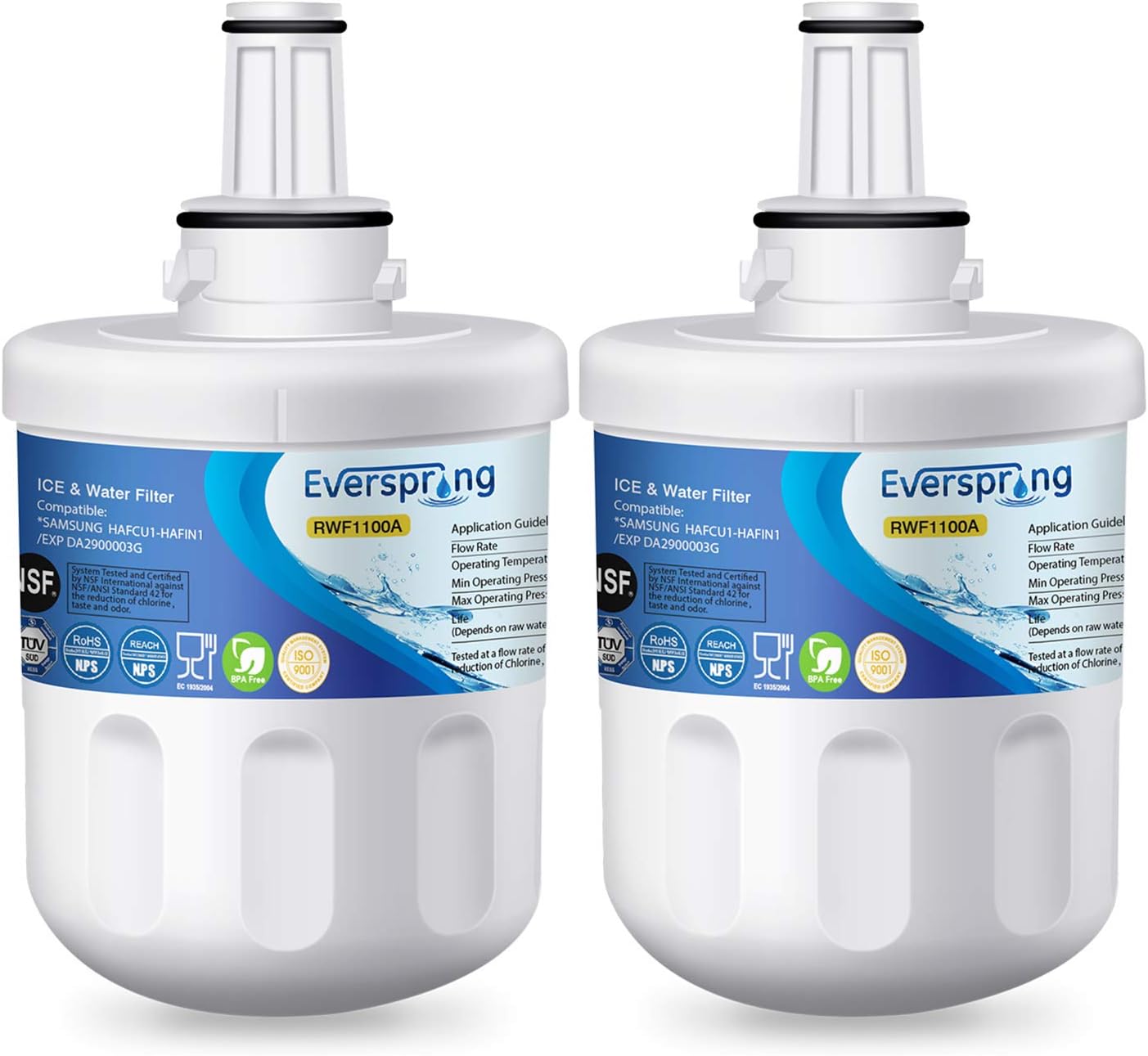 RWF1100A Wasserfilter Ersatz für Samsung Kühlschrank, 2 Stück