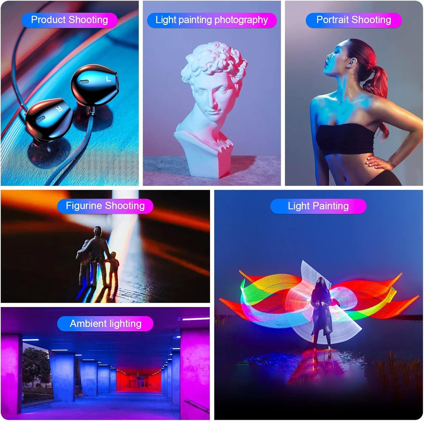 P400 RGB-Videoleuchte mit Effekten für Fotografie