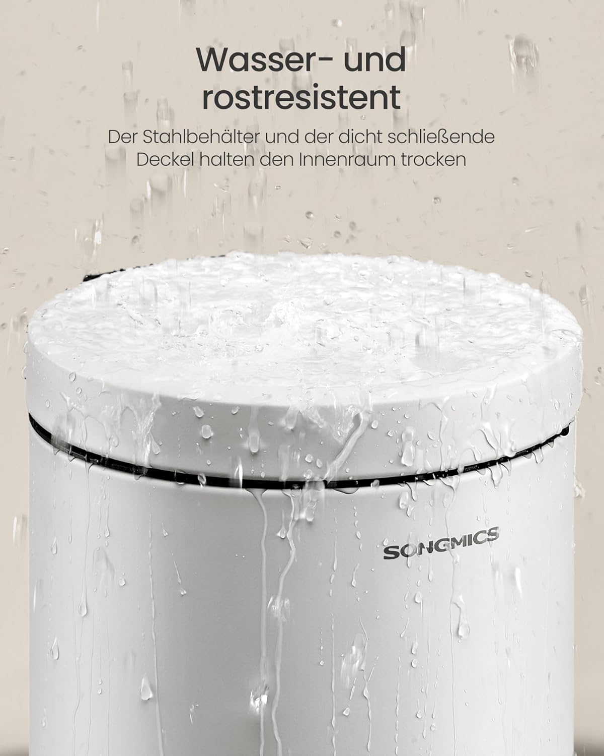 Kosmetikeimer mit Softclose-Deckel, wolkenweiss 6 L