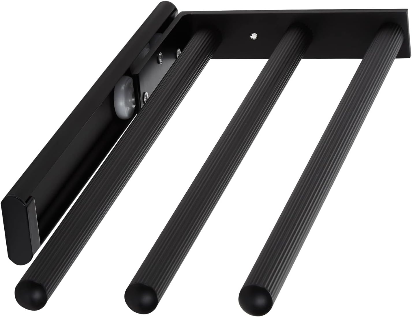 3-armiger Teleskop-Handtuchhalter, Schwarz Matt 3-armig 325 - 487 mm