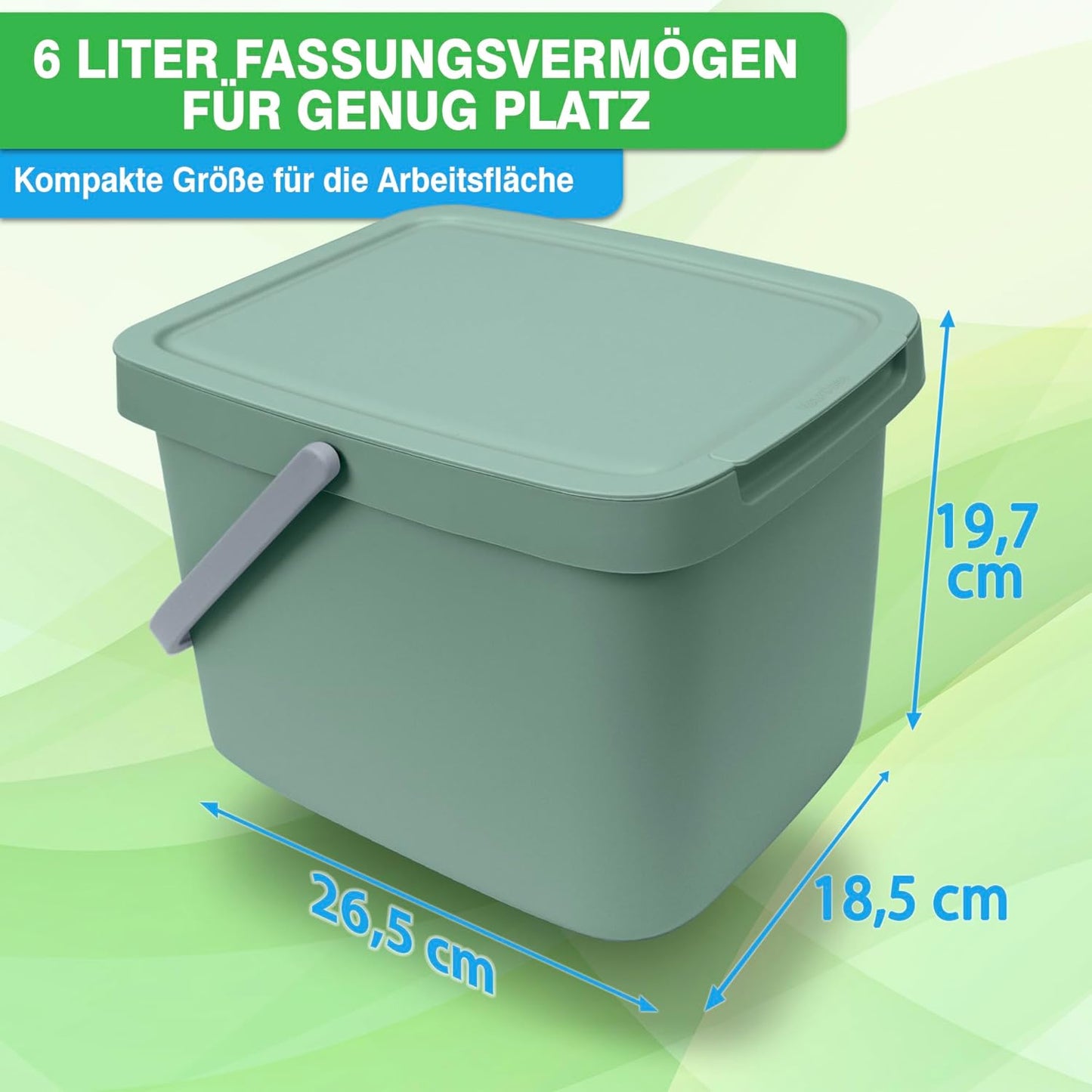 2er-Set Bioabfallbehälter, Mint 2 Stk