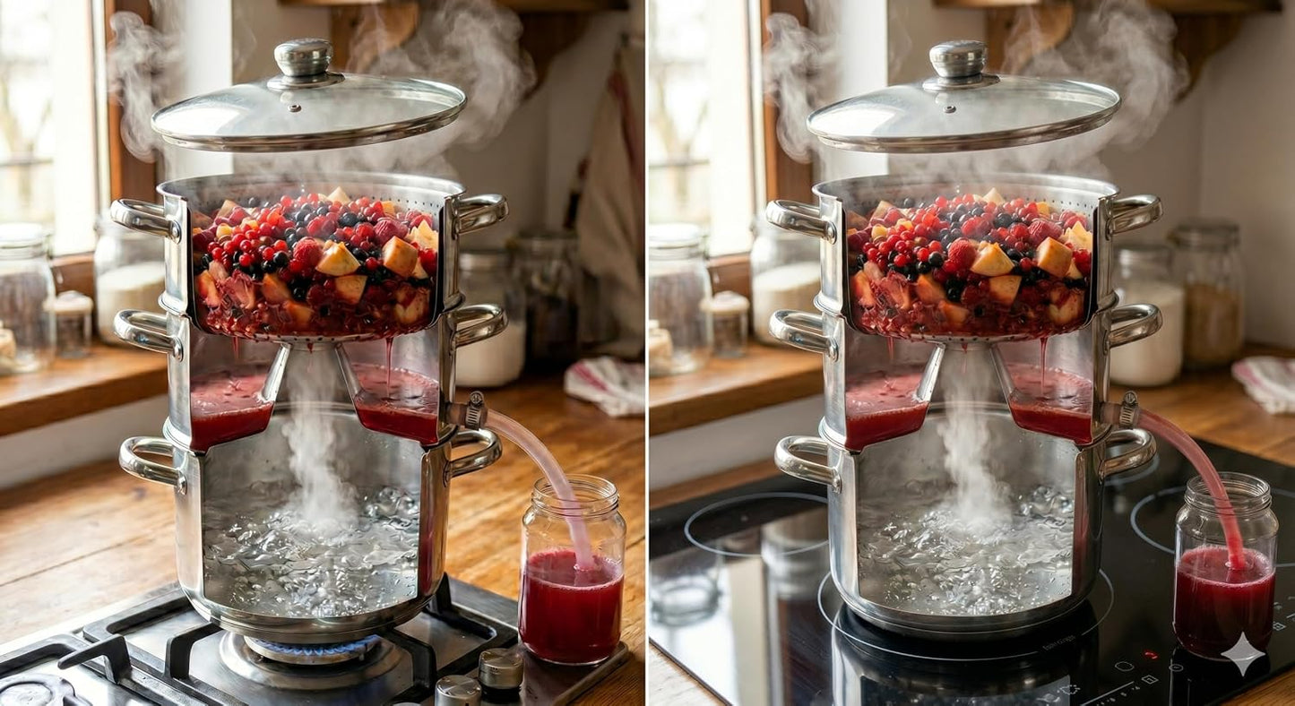 Dampfentsafter für Obst und Gemüse, 8 Liter