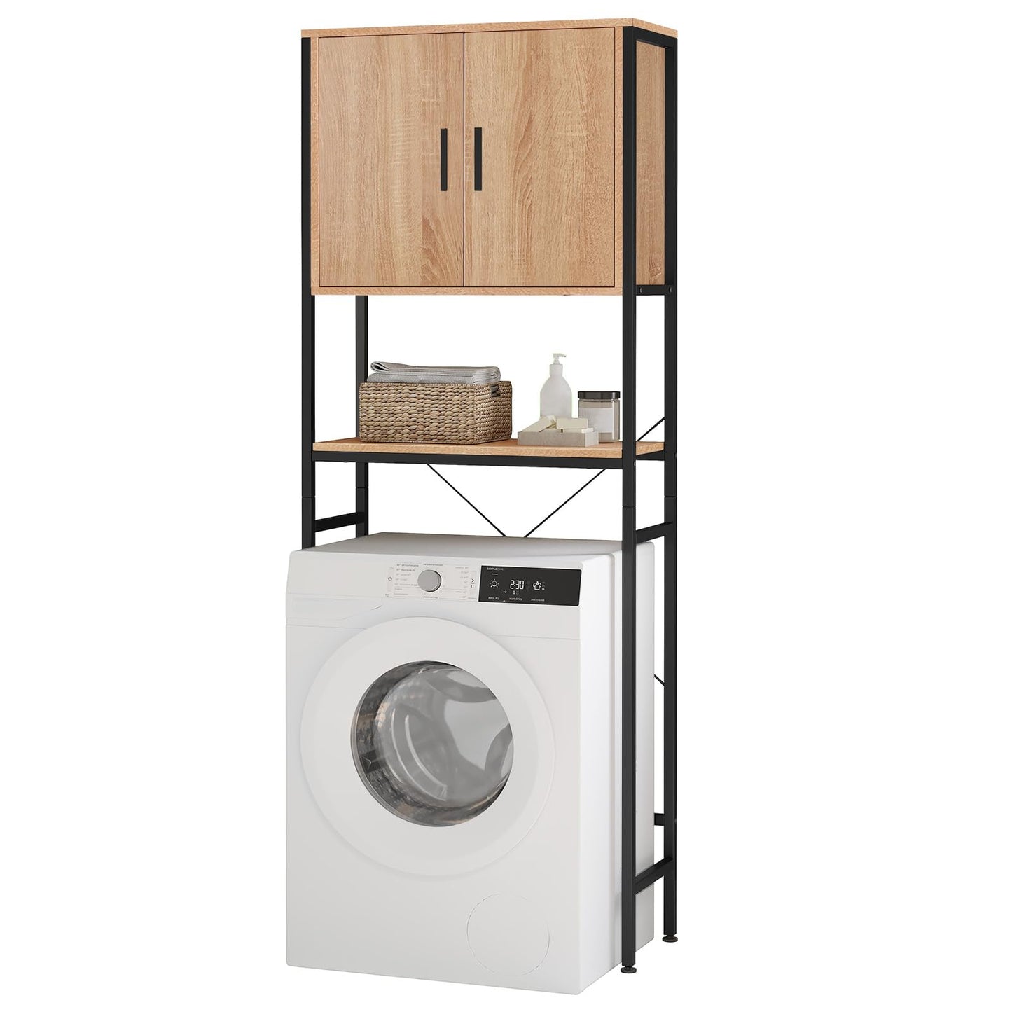 Waschmaschinenregal mit Schrank und verstellbarer Ablage