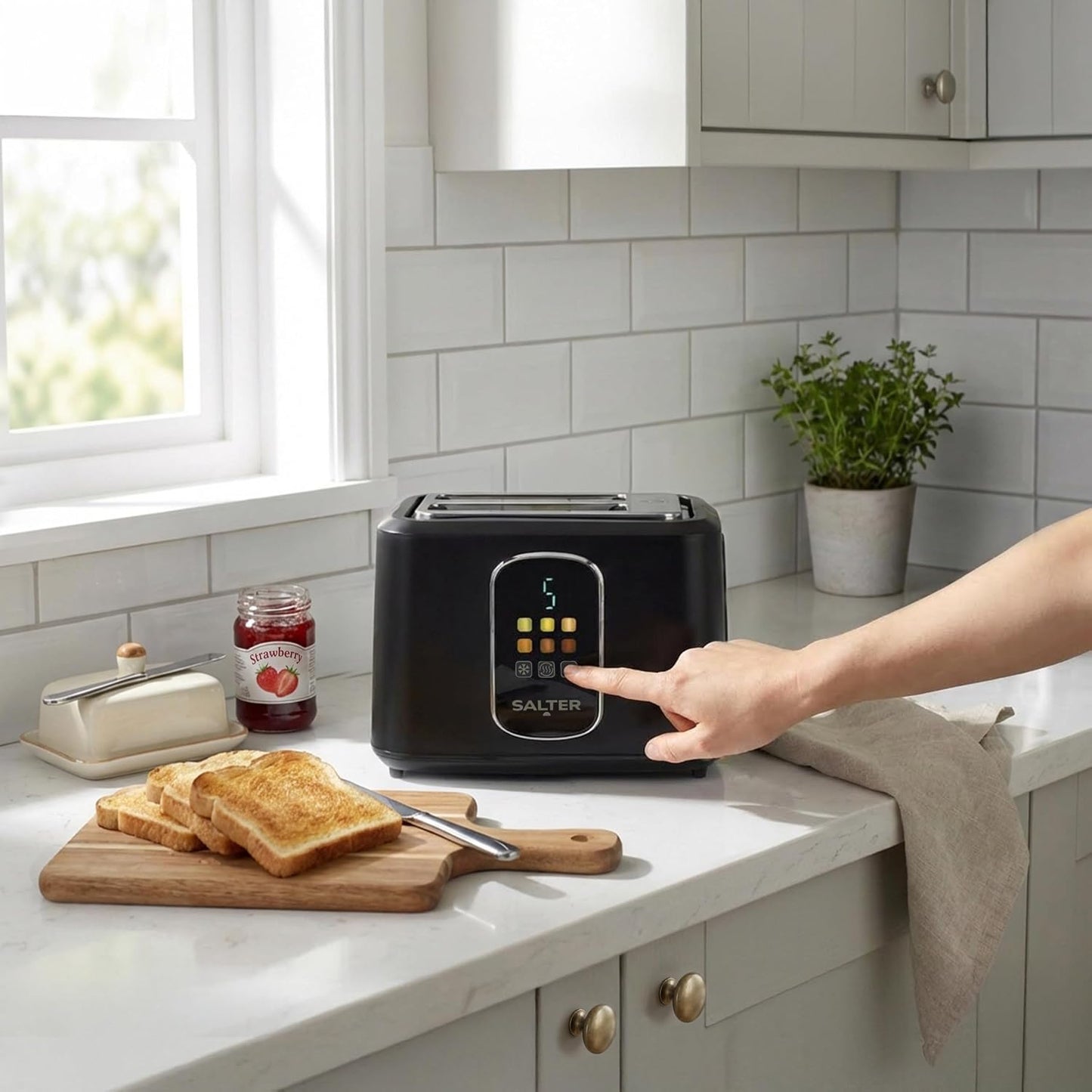 Digitaler 2-Scheiben-Toaster mit LED-Display