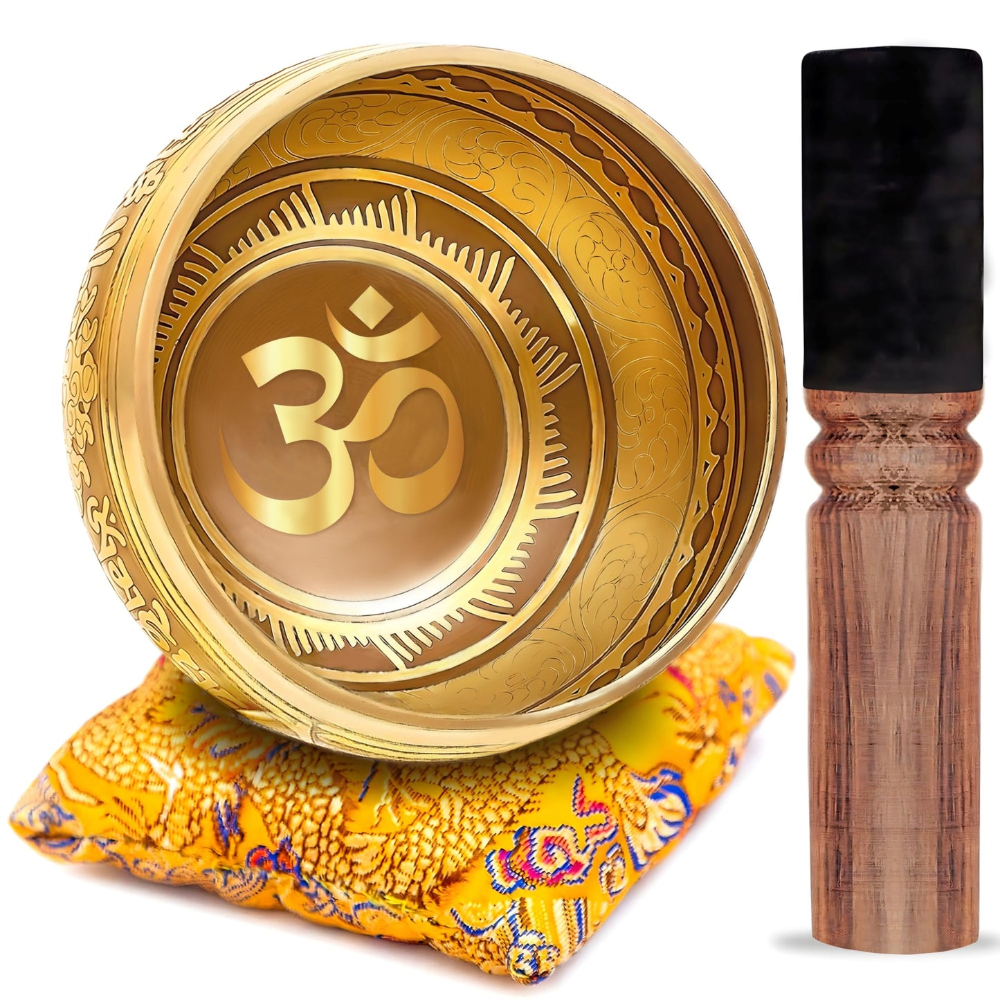 Tibetisches Klangschalen für Meditation 10,2 cm, Gold - Gelb