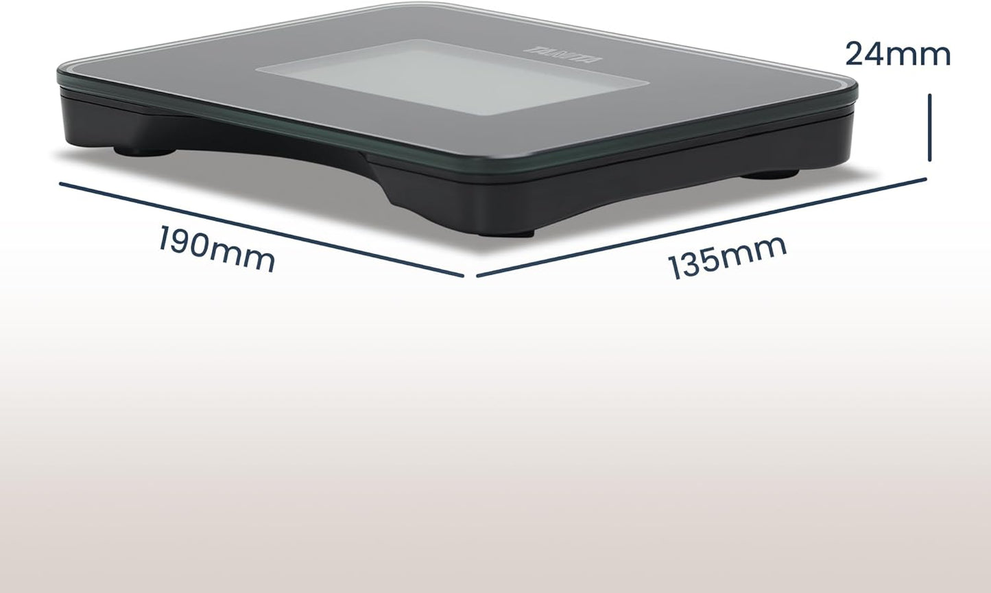 Mini-Personenwaage HD-386 für Reisen & Zuhause, Schwarz