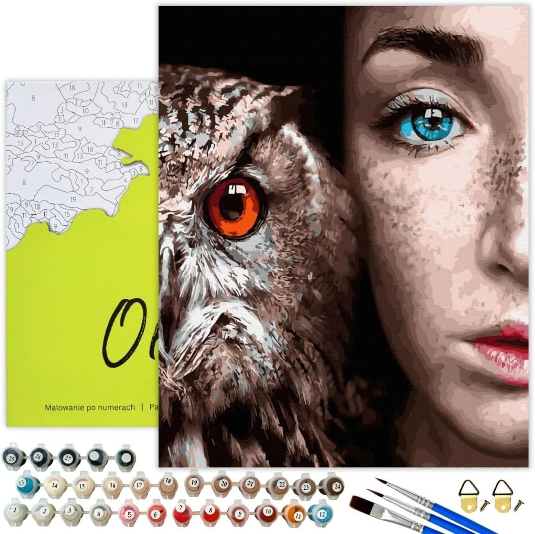 Malen Nach Zahlen - Eule und Mädchen, Eule Und Mädchen
