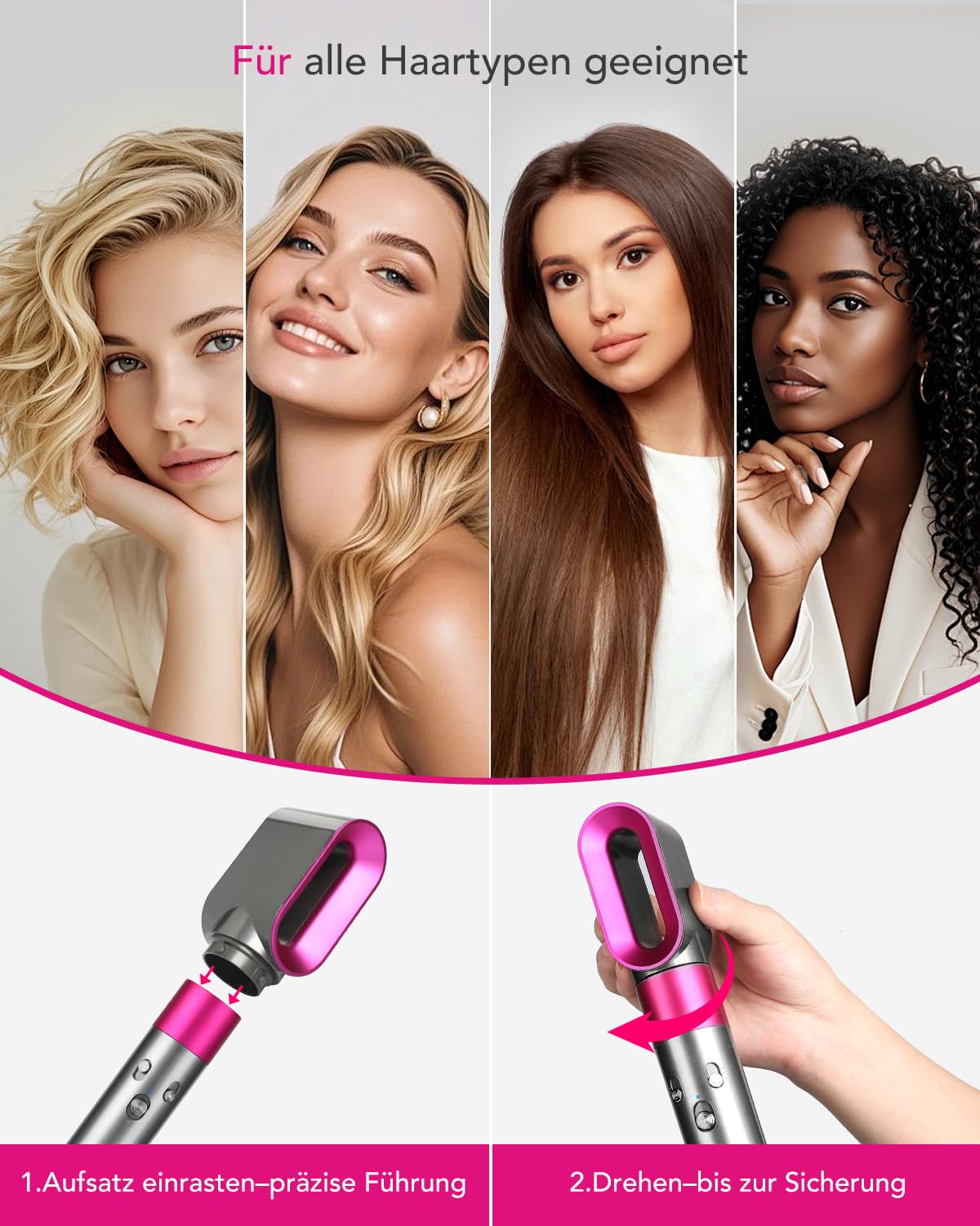 Vorstyling-Trocknerdüse für Airwrap, Fuchsia