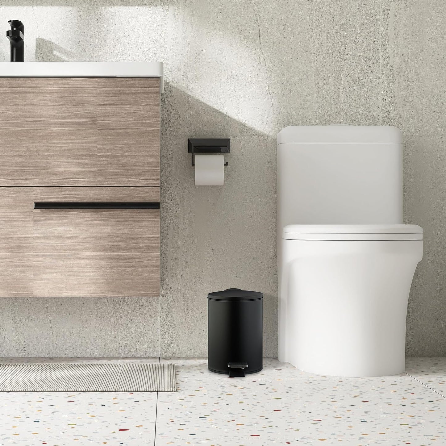 Kosmetikeimer mit Softclose-Funktion, schwarz