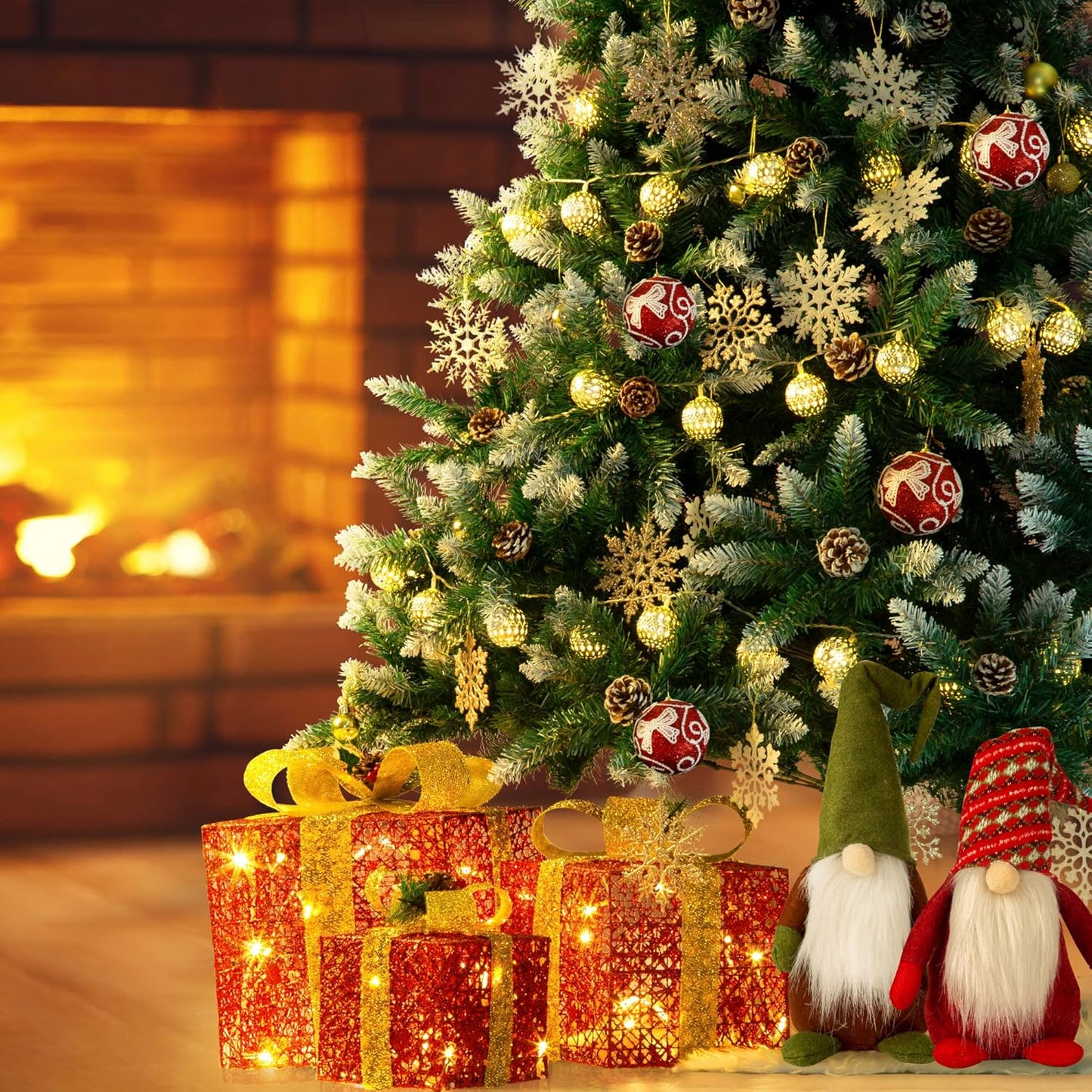 Künstlicher Weihnachtsbaum mit Schneeeffekt und Metallständer, 180 cm Schnee-effekt