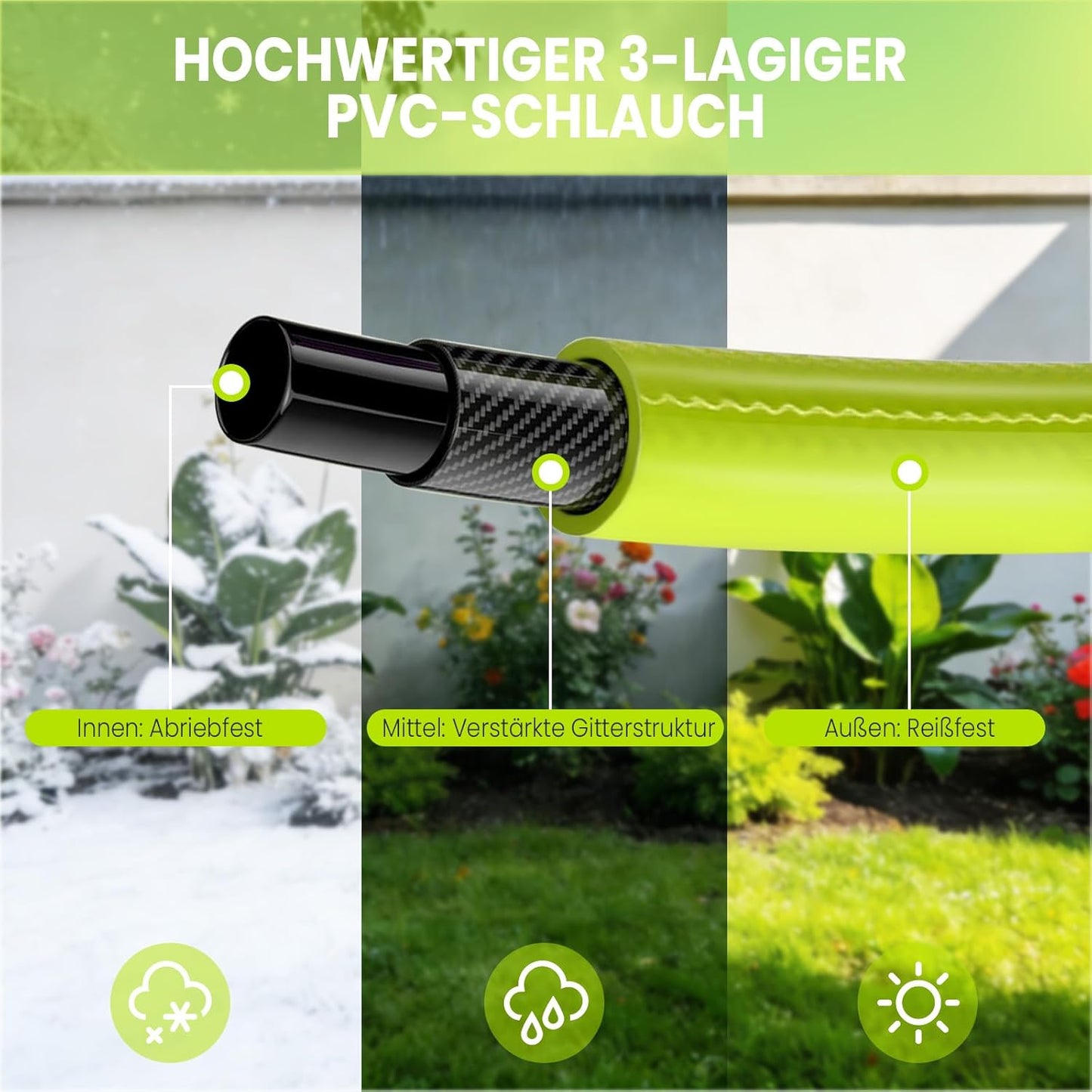 Gartenschlauch-Trommel, Grün 40M