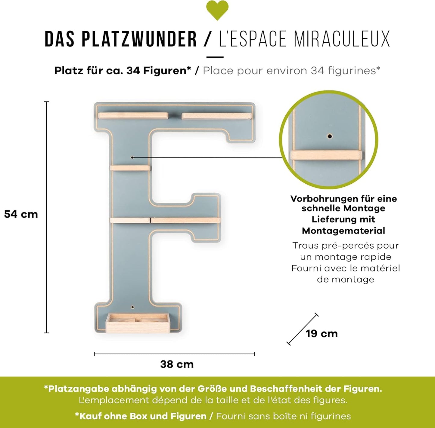 das Original Buchstabe F in Grau für Toniebox und Tonies