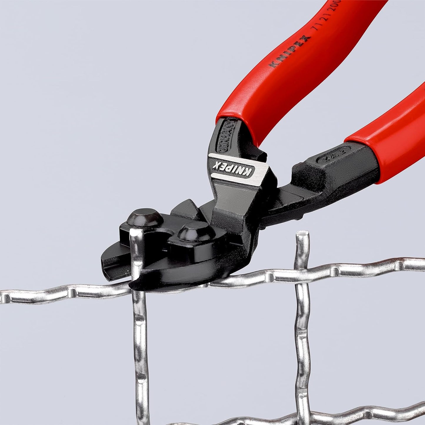Kompakt-Bolzenschneider CoBolt, Griffe mit Kunststoff überzogen, Rot;  20° gewinkelter Kopf; 200mm