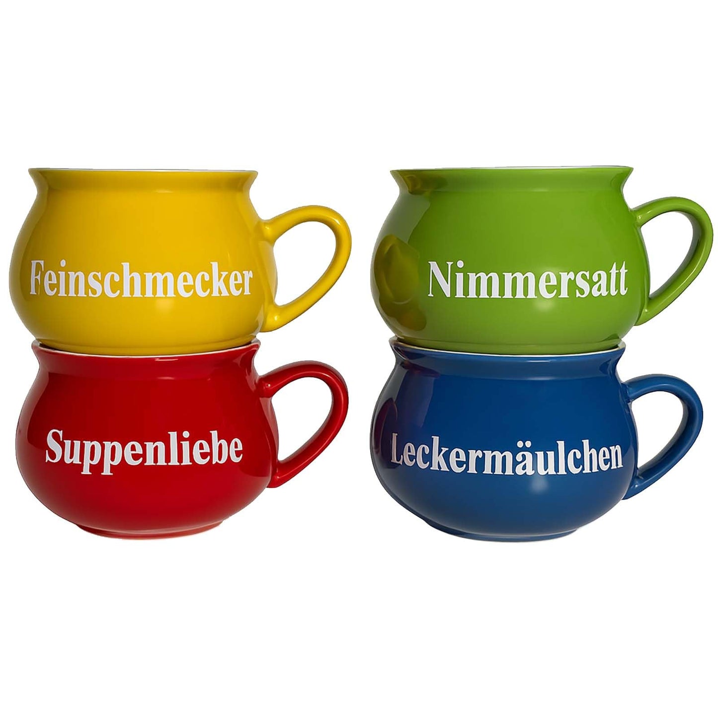 4er-Set Suppentassen, 4 Tassen