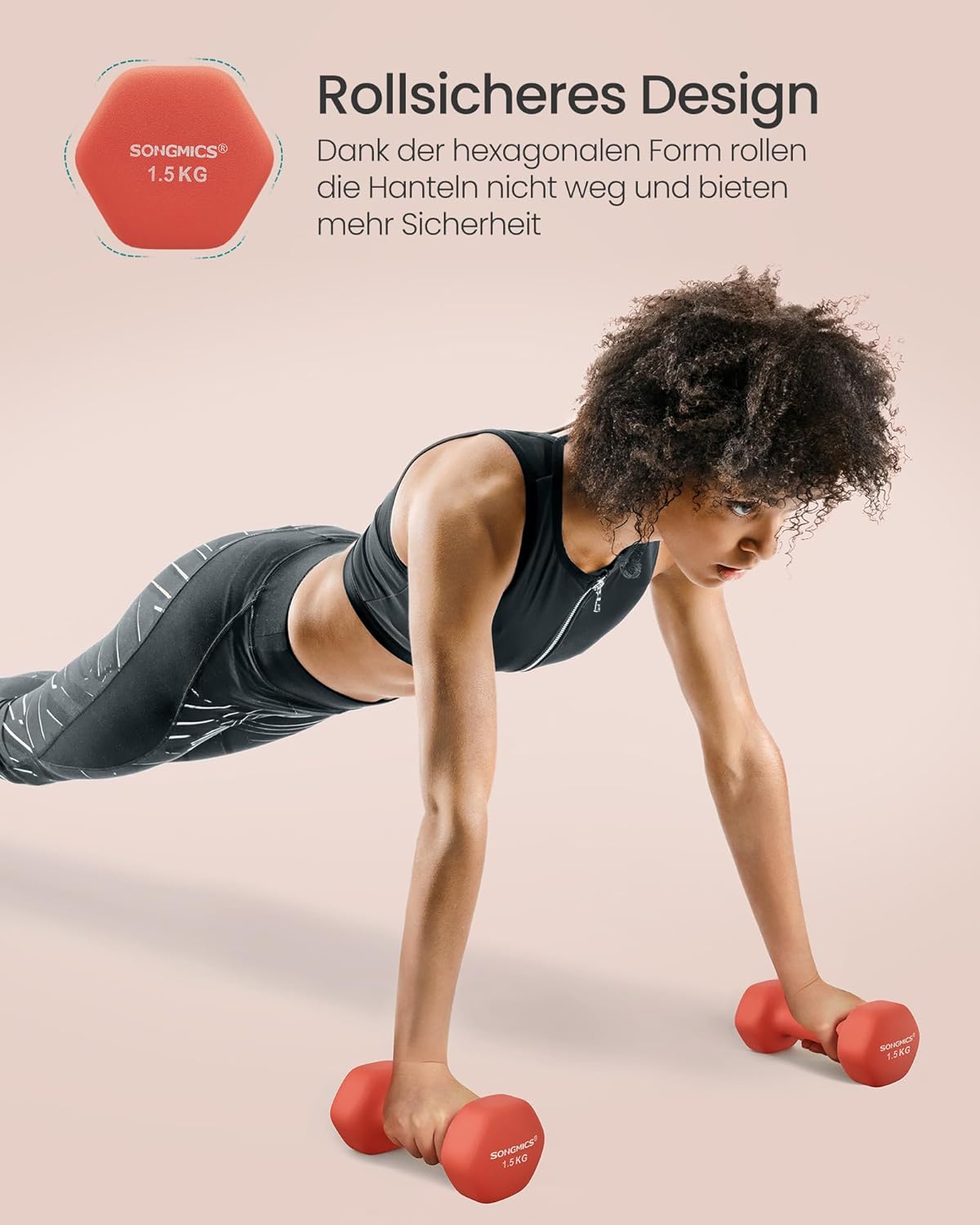 Hantel-Set mit Neopren-Beschichtung (3 Paar, 9kg), 9kg,gelb + orange + lila