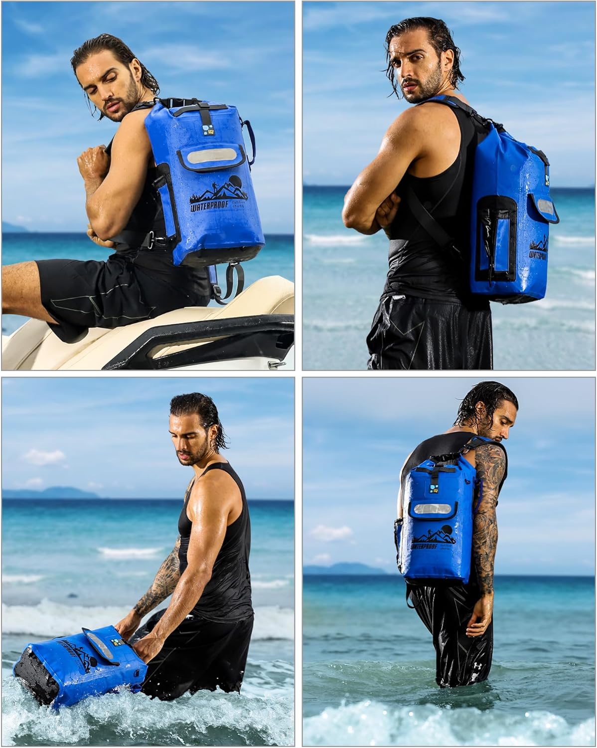 Wasserdichter Rucksack, 30L, Blau 30L