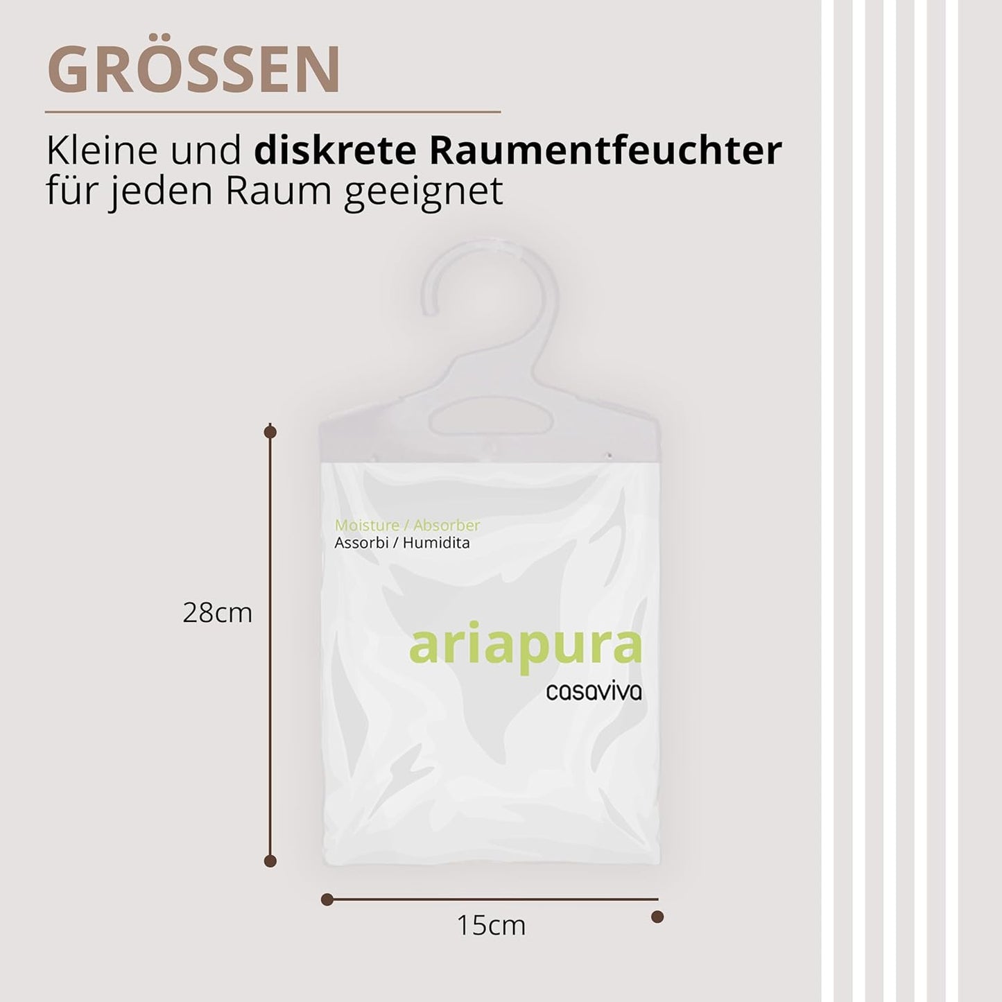 Luftentfeuchter mit Aromabeutel (6 x 500 ml), Beutel mit Haken 6 Pack mit 500 ml