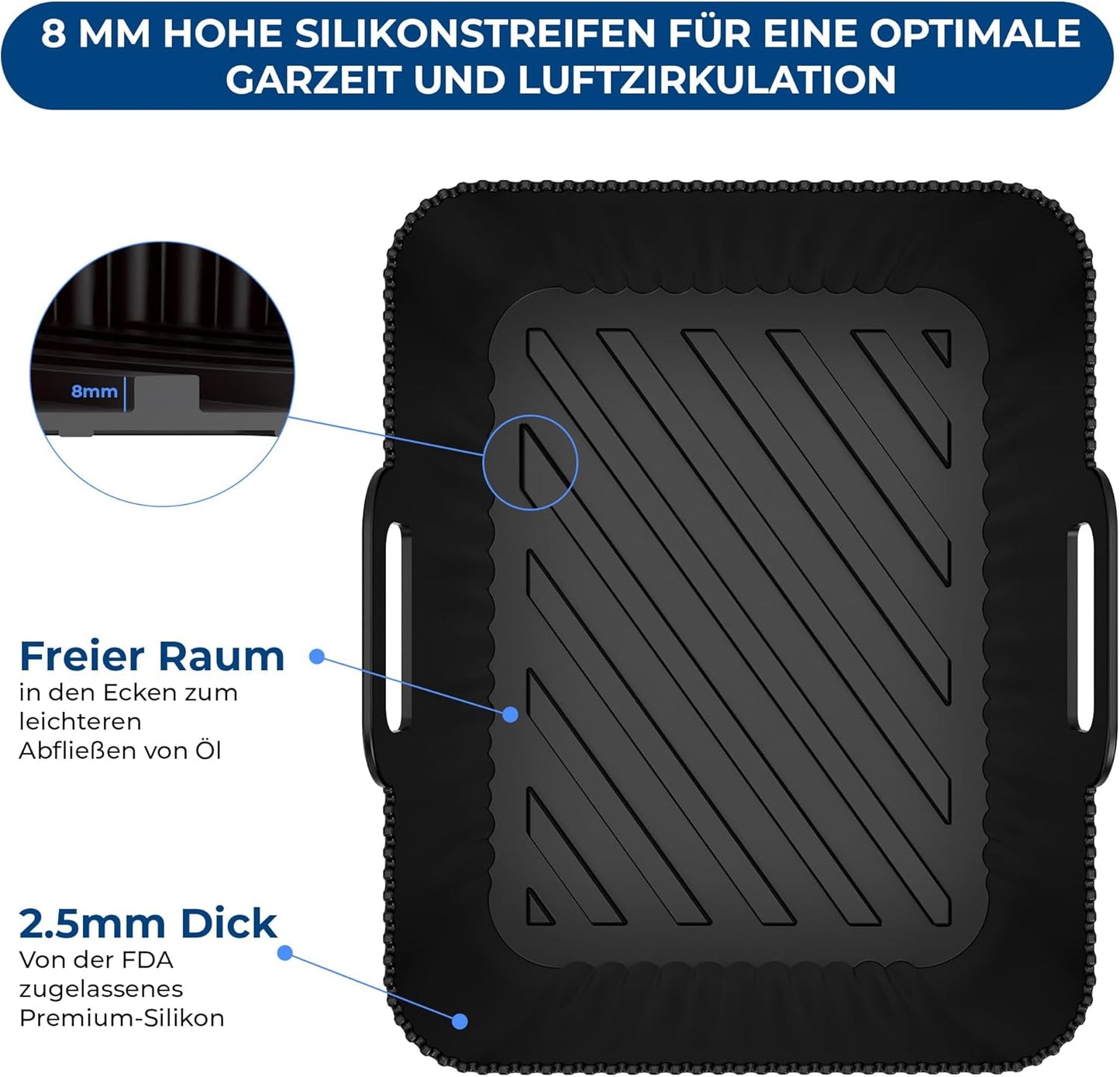 Airfryer Silikonform-Set für Foodi Max (2 Stück), 9,5l Af400eu Silikonform