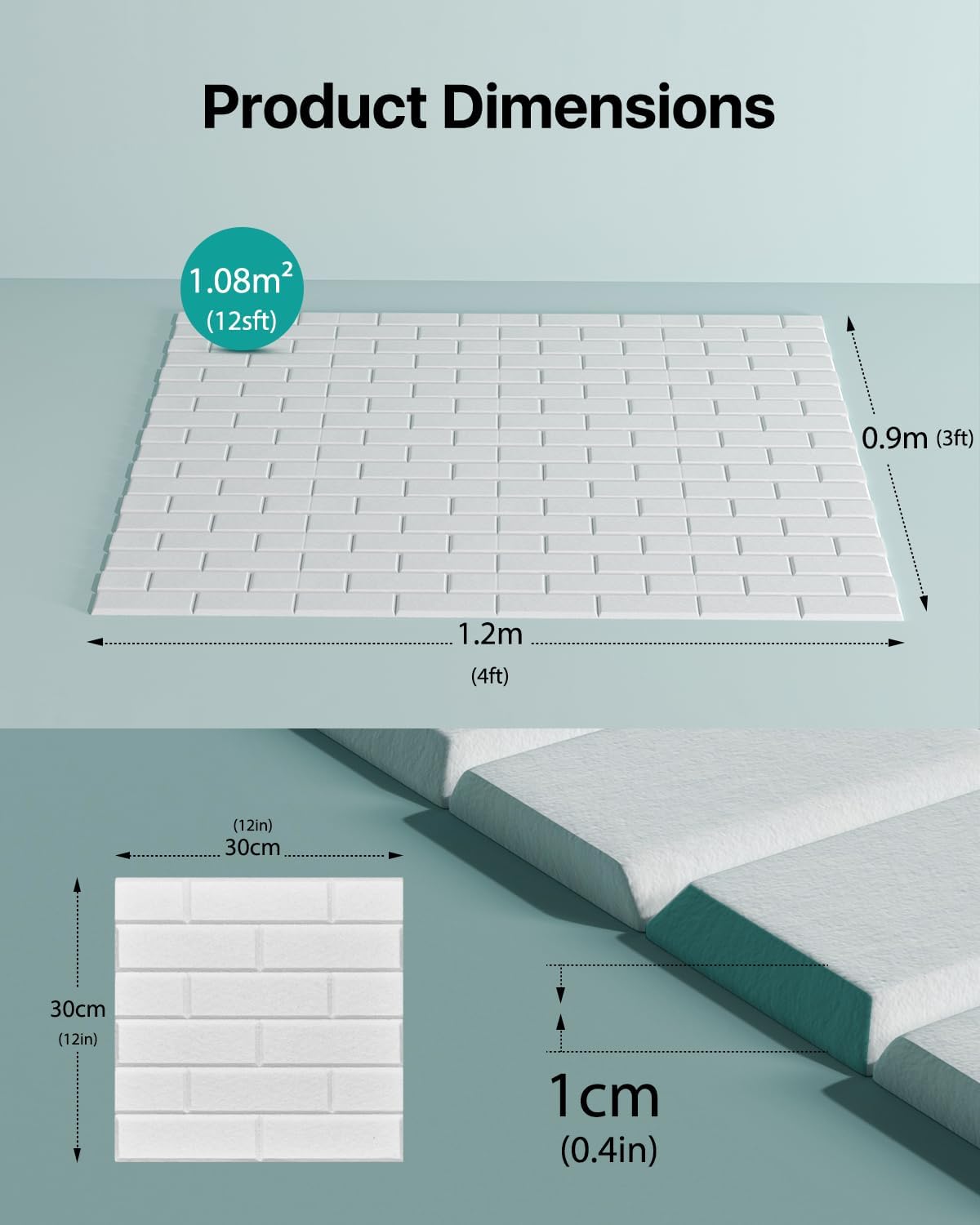 12er-Set Akustikplatten, 12 Stück Weiss
