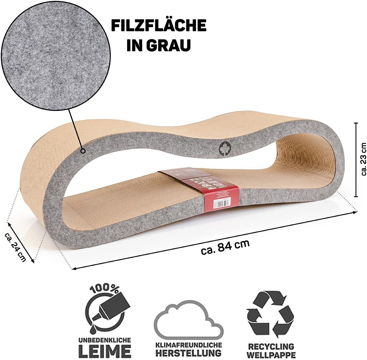 Kratzbrett Orbit 2.0 mit Filz-Front, Kratzbrett Orbit 2.0 Grau