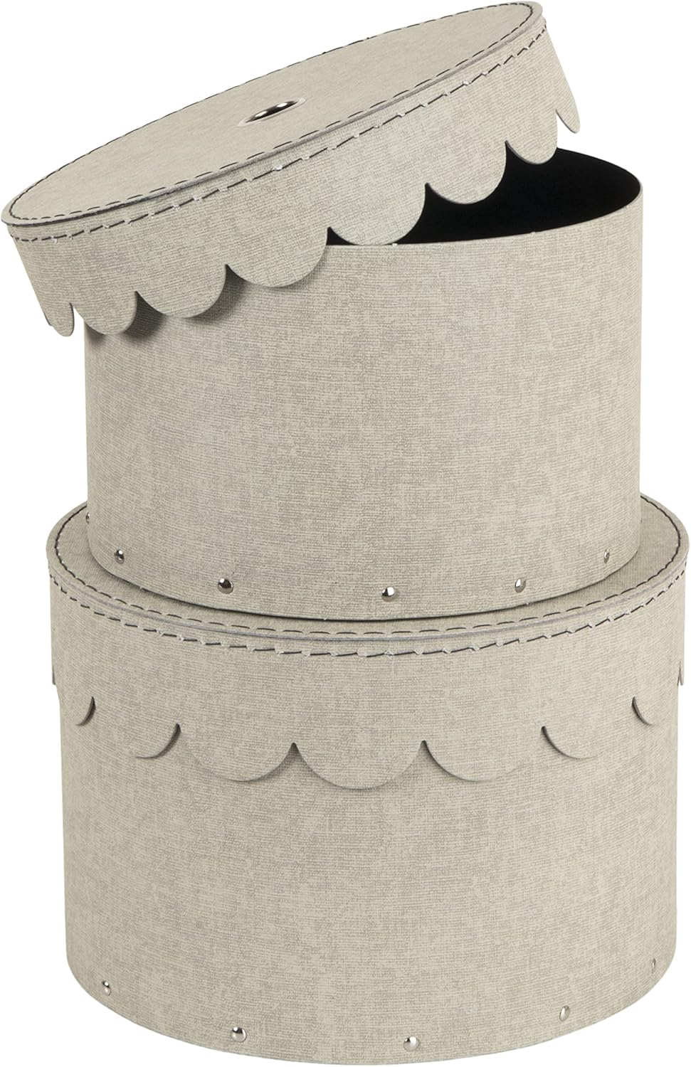 Runde Aufbewahrungsboxen-Set, Beige