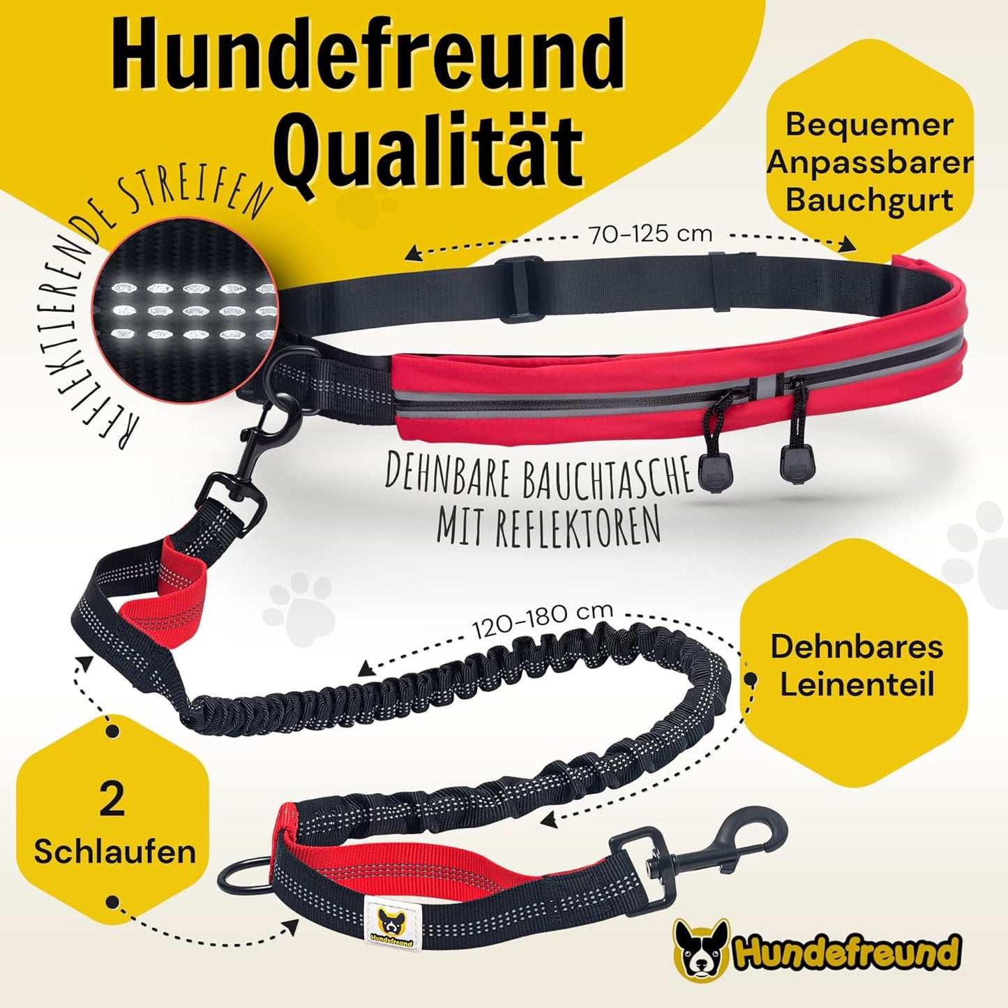 Joggingleine mit Bauchgurt