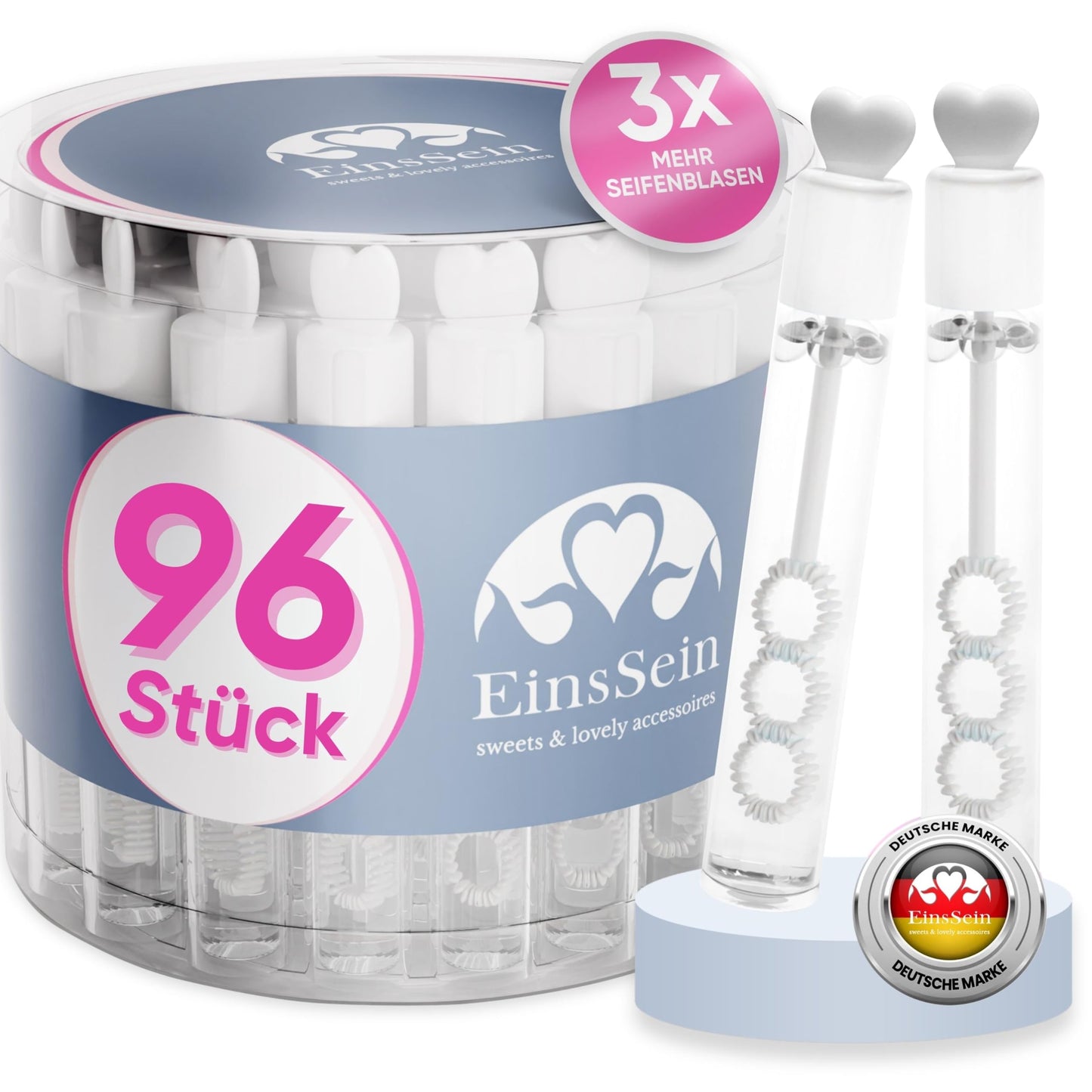 Seifenblasen Lovegläschen, 96 Stück, für Hochzeiten, 96x Box
