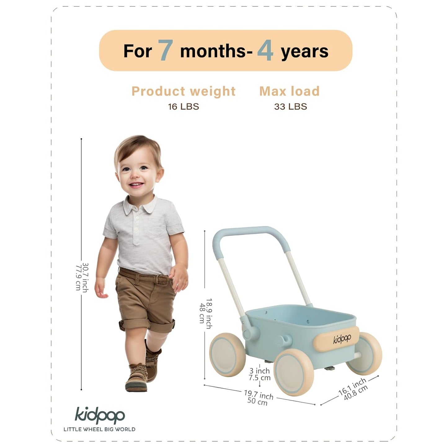 2-in-1 Lauflernwagen, Blau