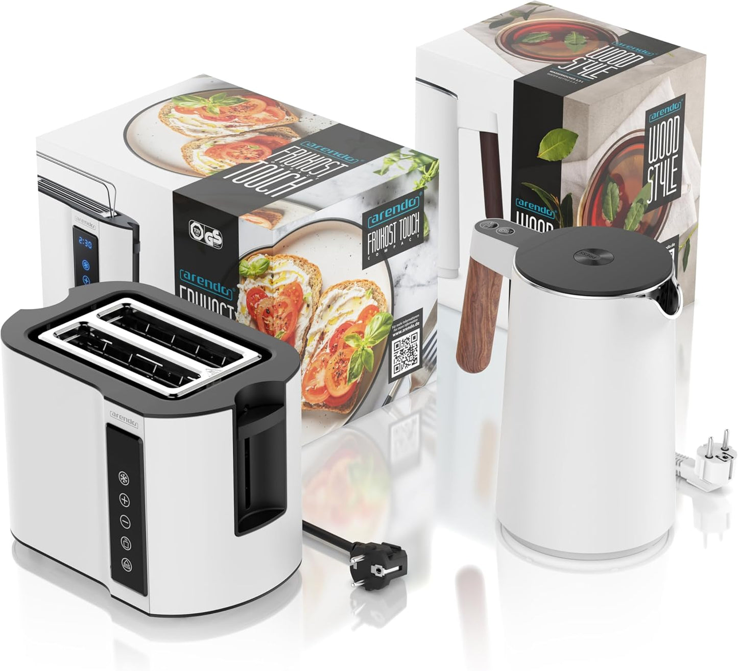 Wasserkocher-Toaster-Set mit Temperatureinstellung, B: Set 1