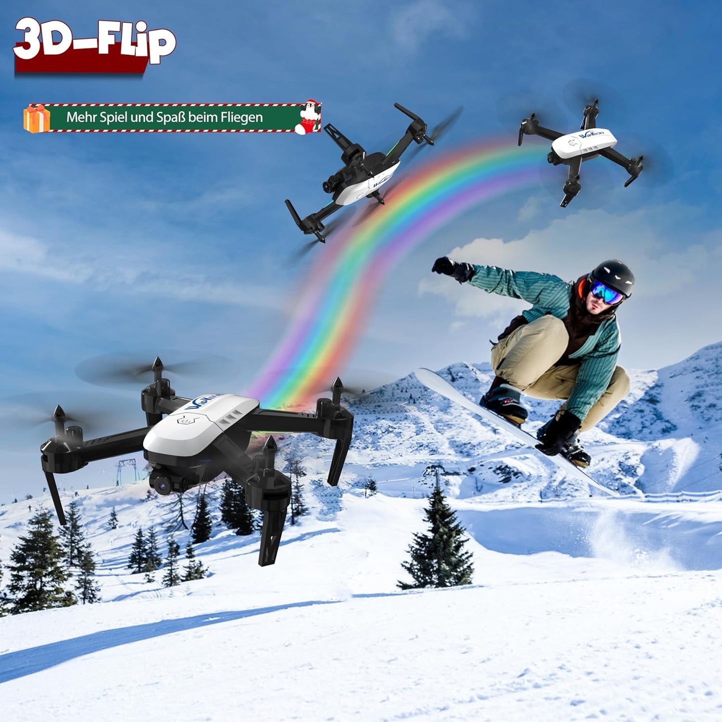 T6 Drohne mit 1080P Kamera und FPV, Weiss