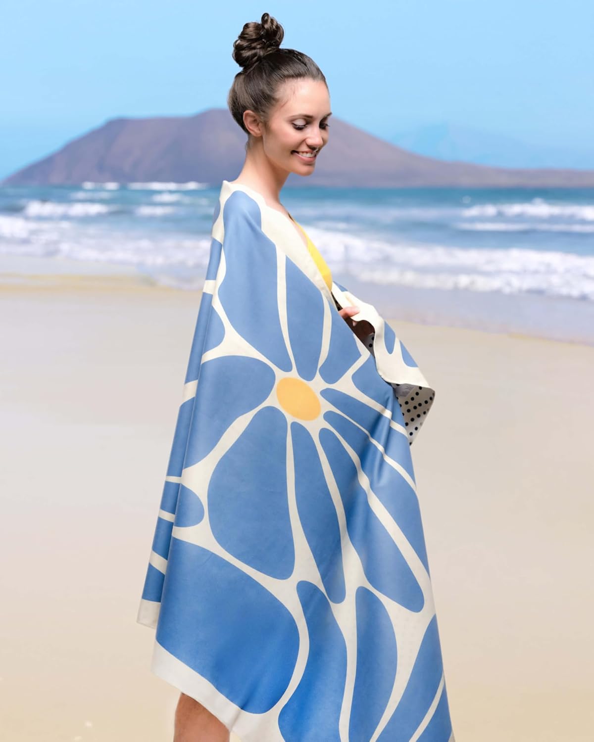 Schnelltrocknendes Strandhandtuch, 160cm x 90cm 39 Groovy Flowers