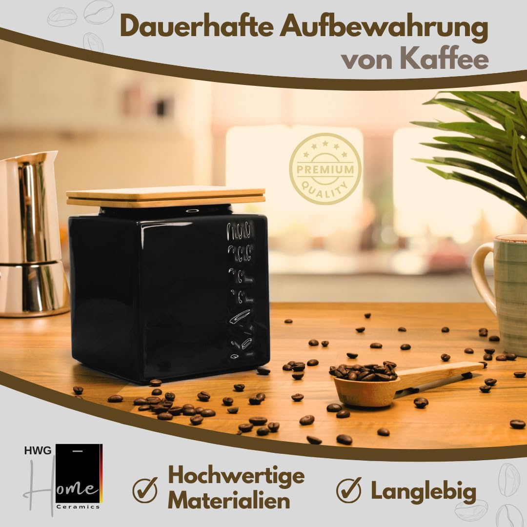 Kaffeedose luftdicht, stapelbar, 500g, Kaffee Anthrazit