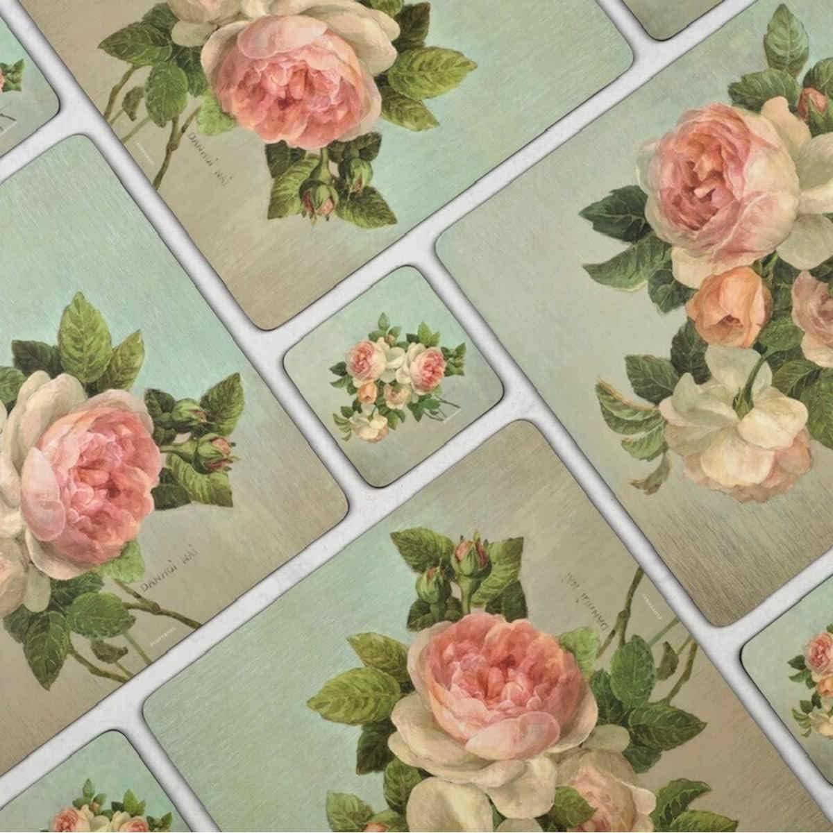 Tischset Antique Roses (6 Stück), Mittel, Mehrfarbig
