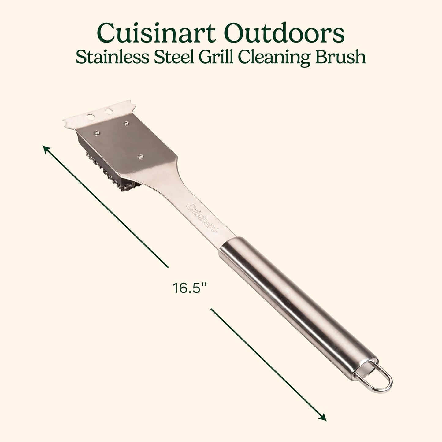 Grillreinigungsbürste mit Schaber, Rostfreier Stahl