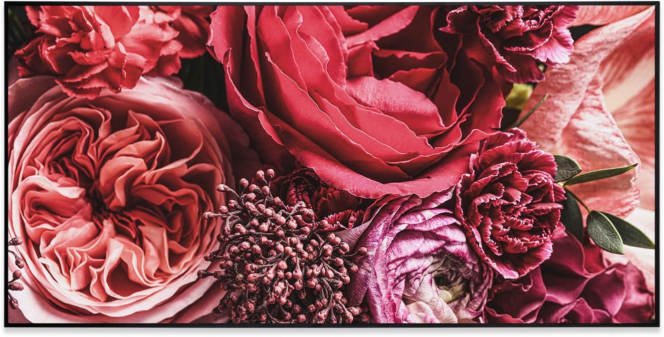 Air Art Smart Infrarotheizung, 120 x 60 cm/ 700 W Blume - Schwarz